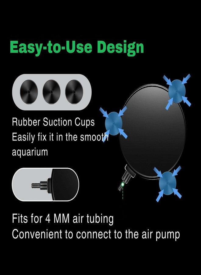 موزع فقاعات هواء قرصي أسود من VAYINATO® مقاس 4 بوصات مع أكواب شفط شفافة لقاعدة حوض السمك (المحرك غير مشمول) مضخة زراعة مائية وأحجار تهوية سيراميكية من Petzlifeworld - Image 3